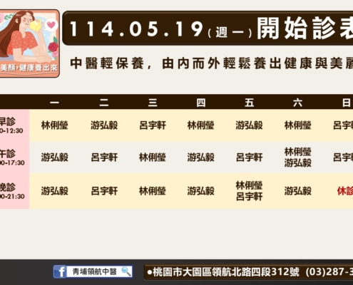 114年5月青埔領航診表